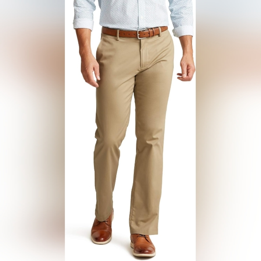 Dockers Mens Straight Fit Khakis 100% Cotton W32 L34 Tan
